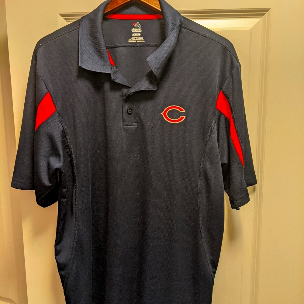 Orange and Blue Chicago Bears Synthetic Polo XL